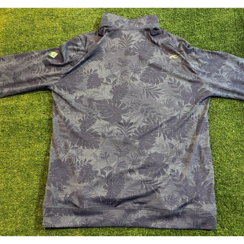 Kjus 1/4 zip mens medium blue floral lighweight breathable sweater pullover - Picture 6 of 11